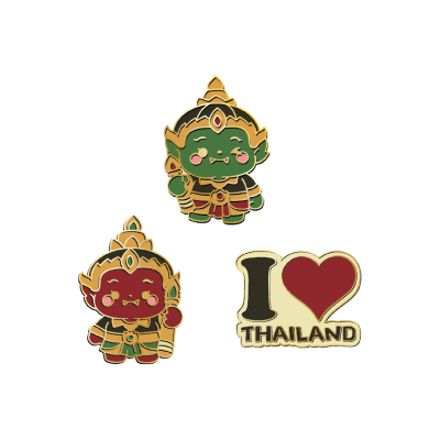 KP pin giant green, giant red, I love thailand