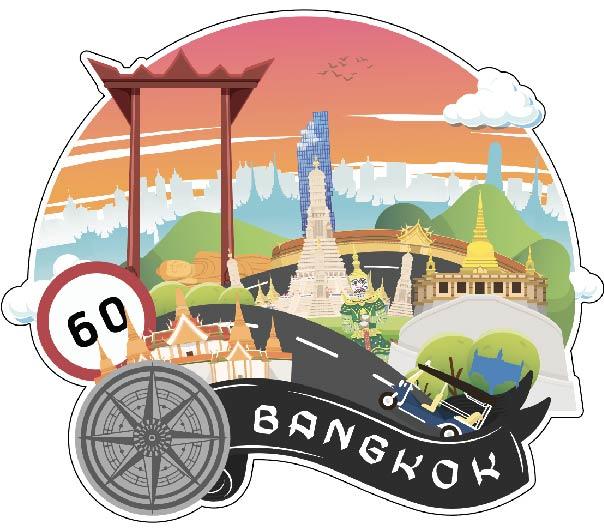 Bangkok Wood Magnet Retro giant swing