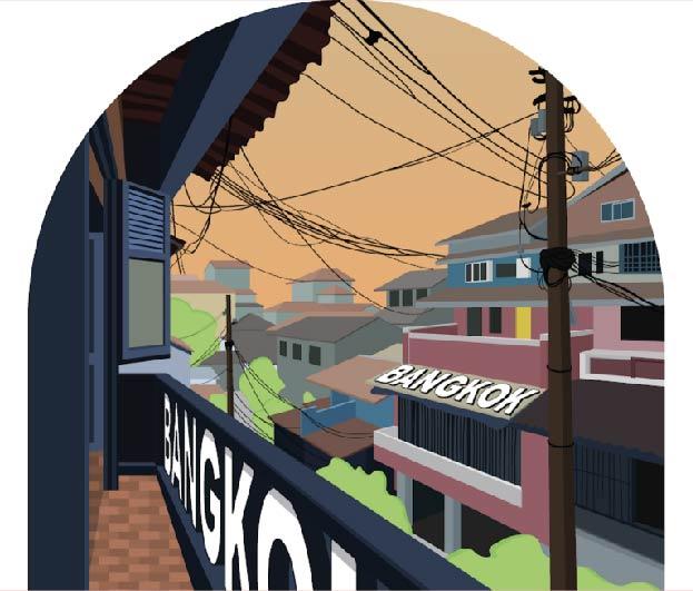 Bangkok Wood Magnet Retro bangkok cable