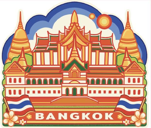 Bangkok Wood Magnet Whimsical the palace