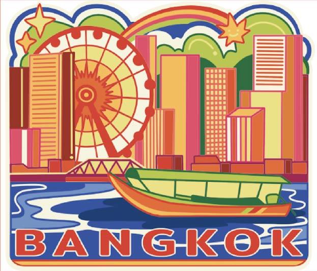 Bangkok Wood Magnet Whimsical asiatique