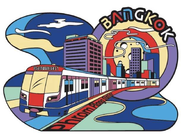 Bangkok PVC Magnet Psychedelique night train