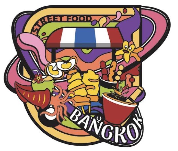 Bangkok PVC Magnet Psychedelique street food