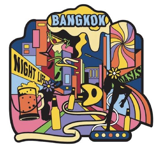 Bangkok PVC Magnet Psychedelique bangkok night life