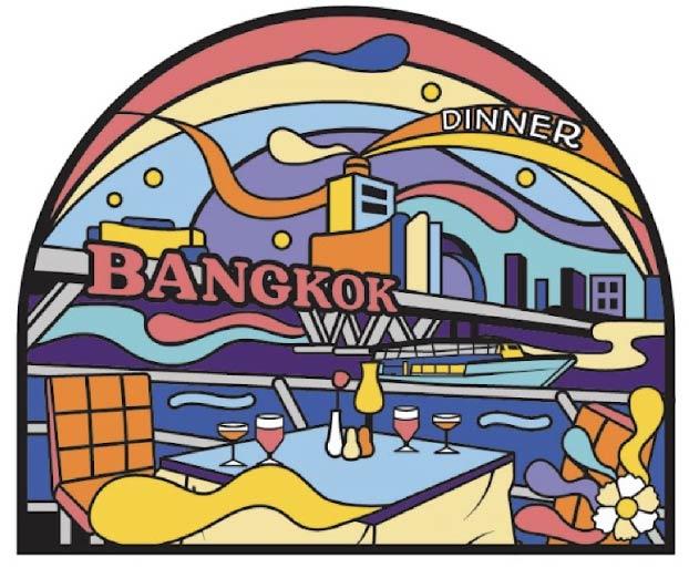 Bangkok PVC Magnet Psychedelique dinner