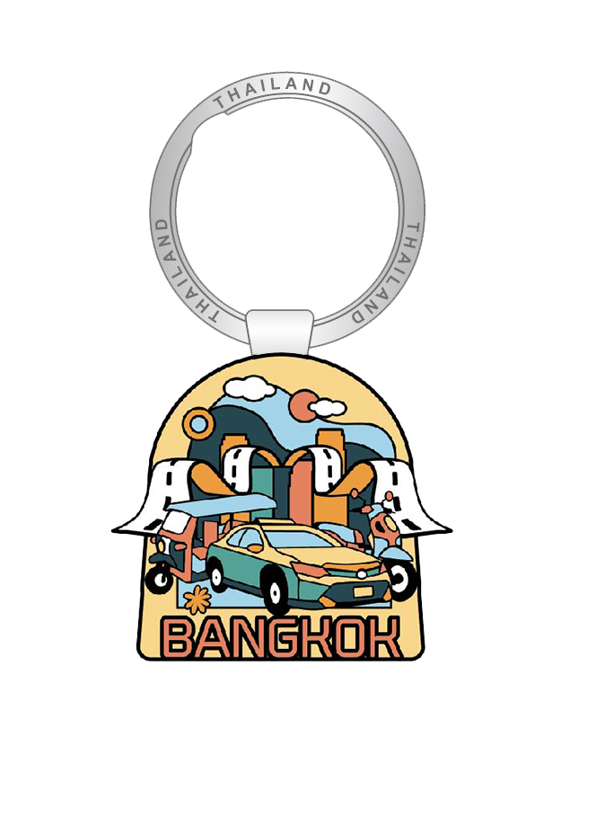Bangkok Solid Keychain Whimsical taxi