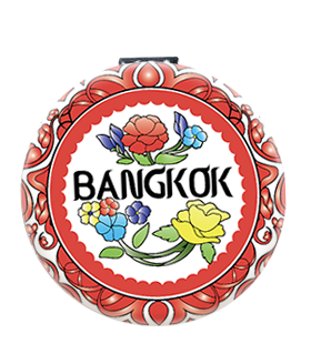 Bangkok Pocket Mirror Circle Nouveau red plate