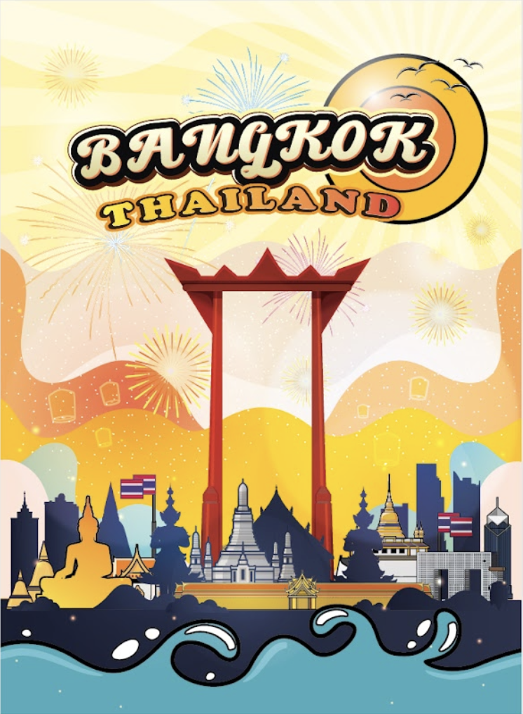 [8] Bangkok Pocket Mirror Rectangle Retro..