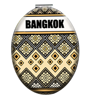 Bangkok Pocket Mirror Oval Deco tung pattern