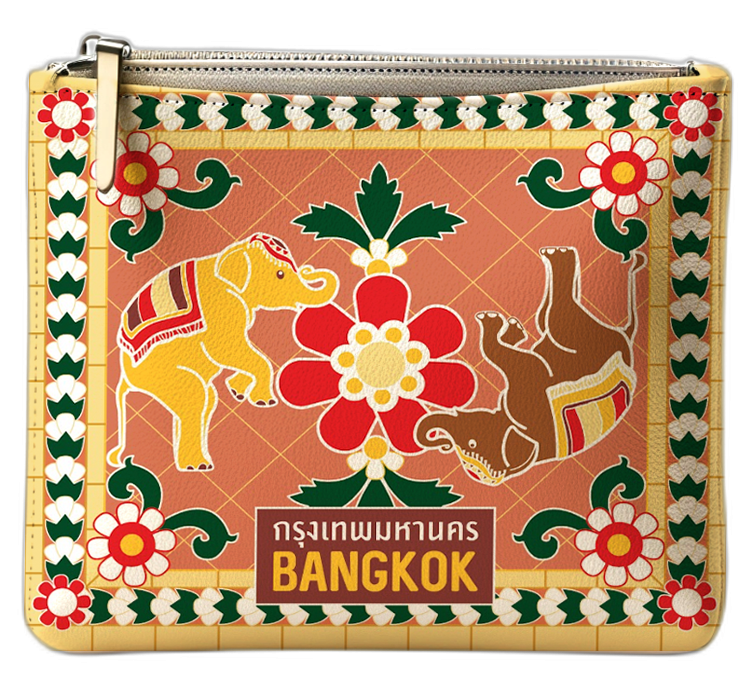 Bangkok Pouch Nouveau Wat Arun Pattern