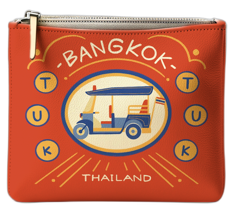 Bangkok Pouch Whimsical Red Tuk Tuk