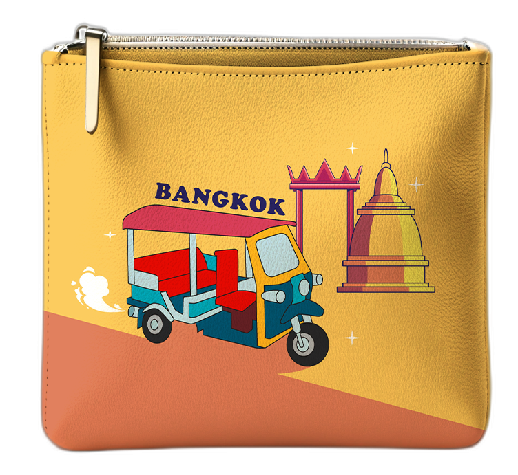 Bangkok Pouch Whimsical Yellow Tu Tuk