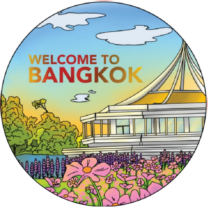 Bangkok  Resin Plate  Whimsical Rama IX park