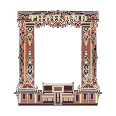 Thailand Solid Picture Frame 8x10cm Thai traditional house