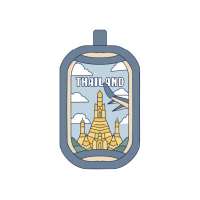 Thailand PVC Tag Bag Temple View from plane