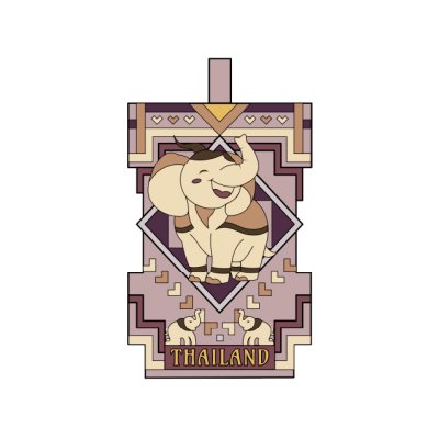 Thailand PVC Tag Bag Elephant and wave pattern