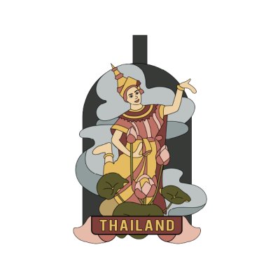 Thailand PVC Tag Bag Thai dance and lotus
