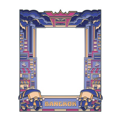 Bangkok Solid Picture Frame 8x10cm Tuk Tuk & Night life