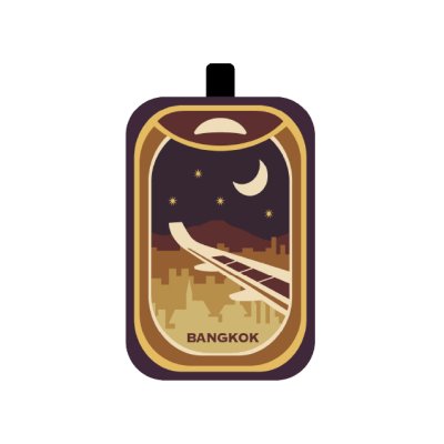 Bangkok PVC Tag Bag City View from plane