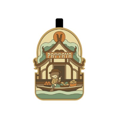 Pattaya PVC Tag Bag Floating Market
