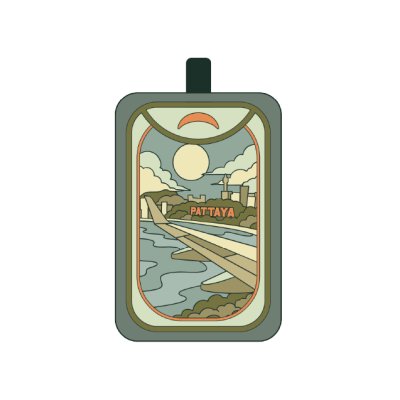 Pattaya PVC Tag Bag Sea View From Plane