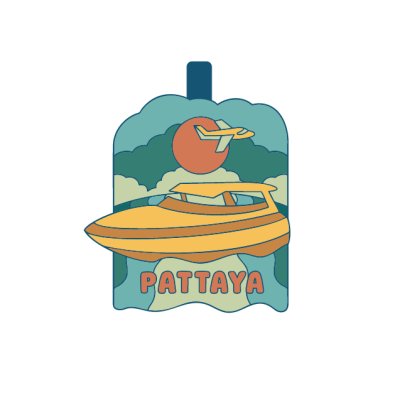 Pattaya PVC Tag Bag Sunset and sailboats
