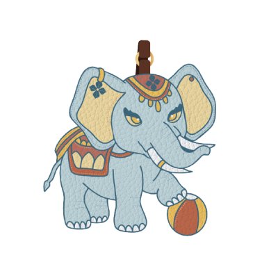 Pattaya Flat leather PU Tag Bag Elephant