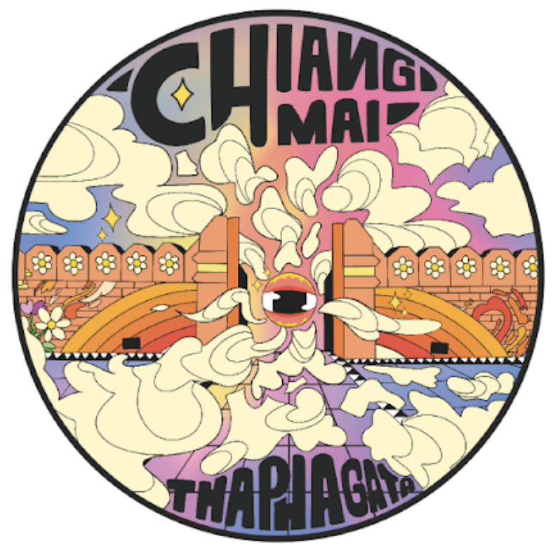 [11] Chiang Mai Pocket Mirror Circle Tha Phae Gate