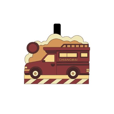 Chiang Mai PVC Tag Bag Red car