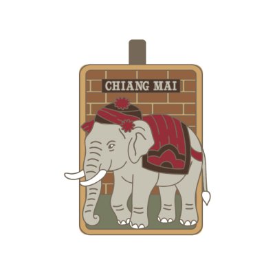 Chiang Mai PVC Tag Bag Elephant and wall