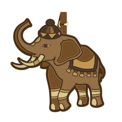 Chiang Mai Flat leather PU Tag Bag Elephant