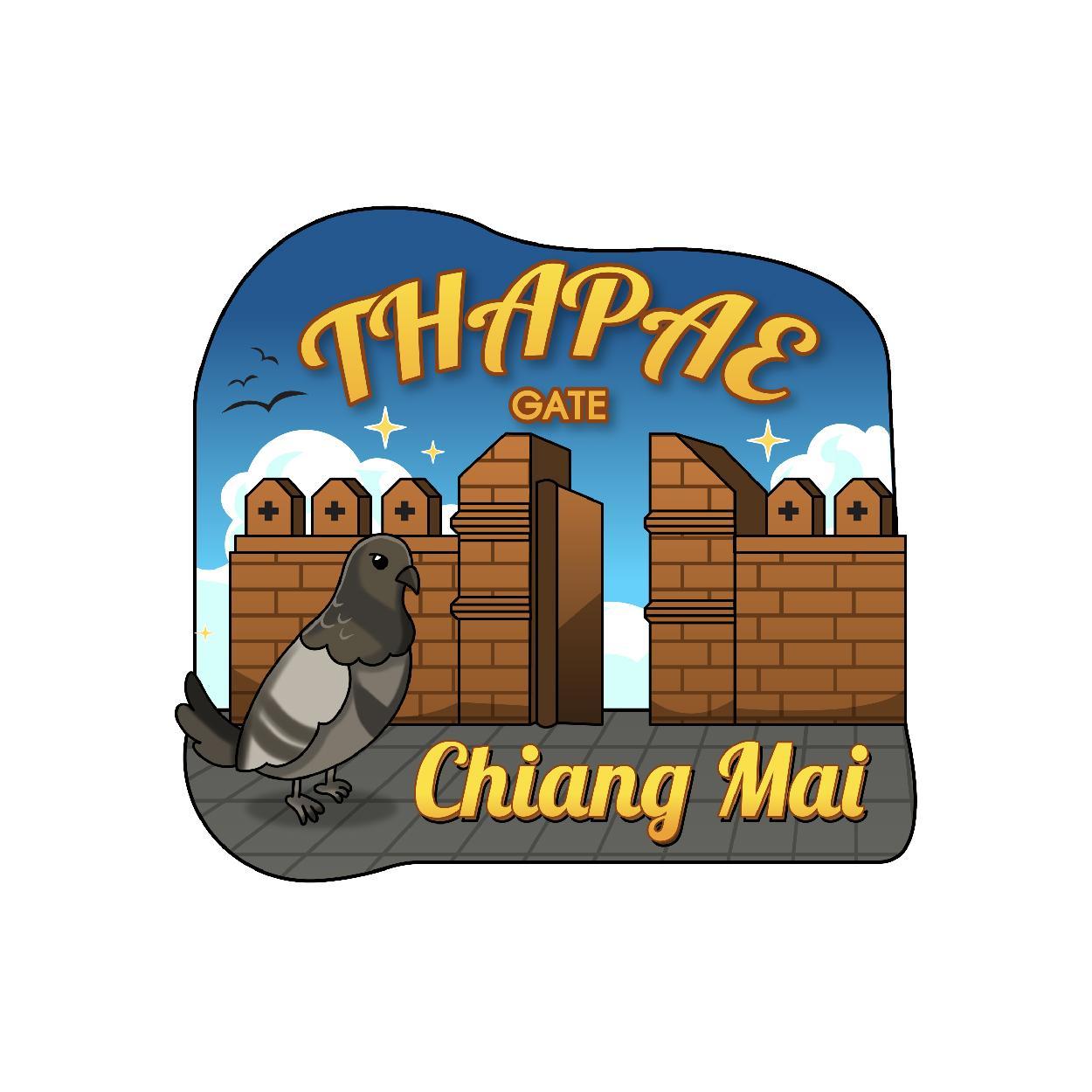 [77] Wood Magnet Tha Pae Gate 1