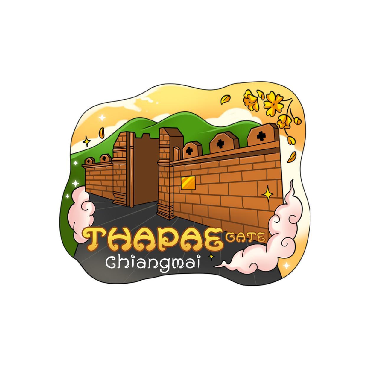 [80] Wood Magnet Tha Pae Gate 4