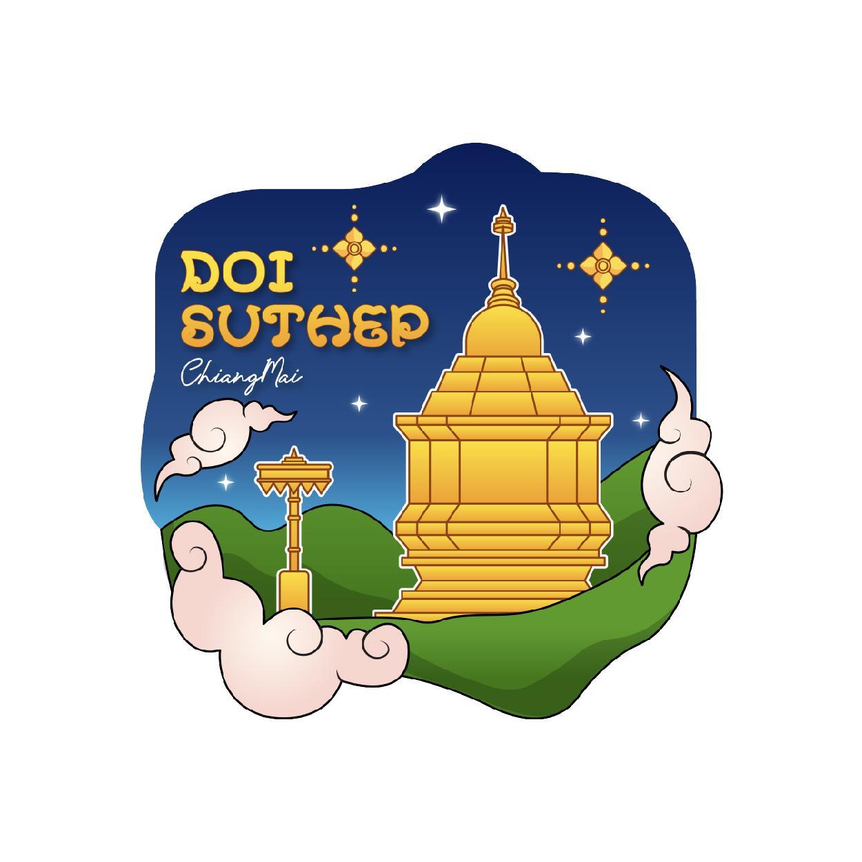 [84] Wood Magnet Doi Suthep 1