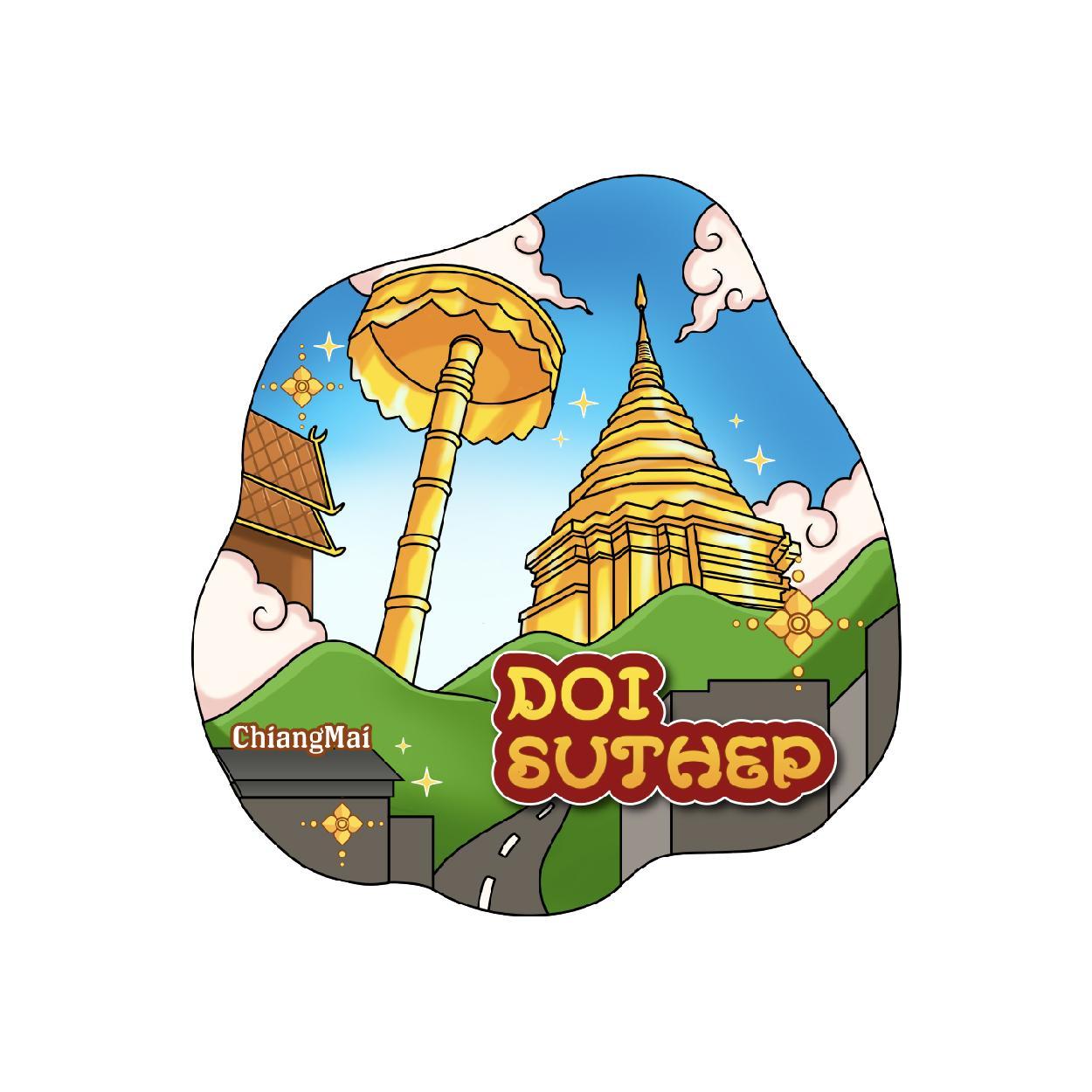 [85] Wood Magnet Doi Suthep 2