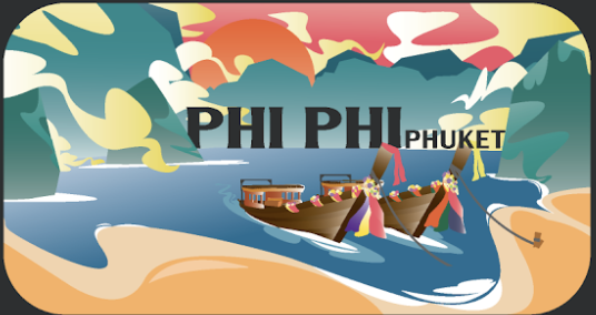 Phuket Zinc Magnet Flat long boat