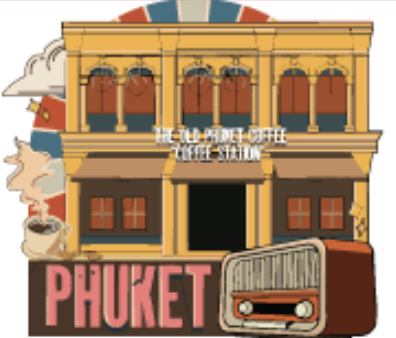 Phuket Wood Magnet Retro old cafe hopping