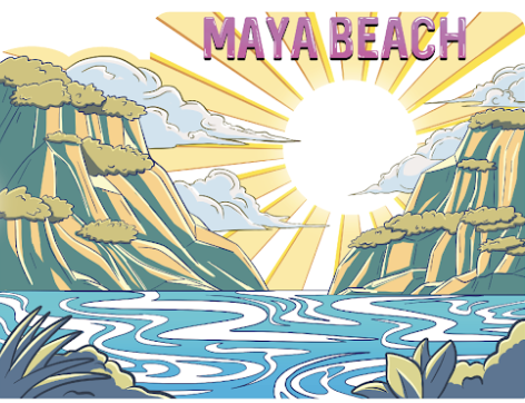 Phuket Wood Magnet Retro Maya Beach