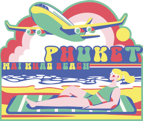 Phuket Wood Magnet Retro Mai khao beach