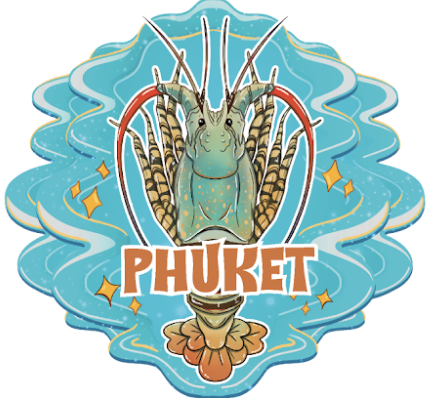 Phuket Wood Magnet Whimsical Phuket Lobster