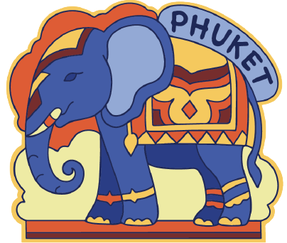 Phuket PVC Magnet Whimsical elephant santuary