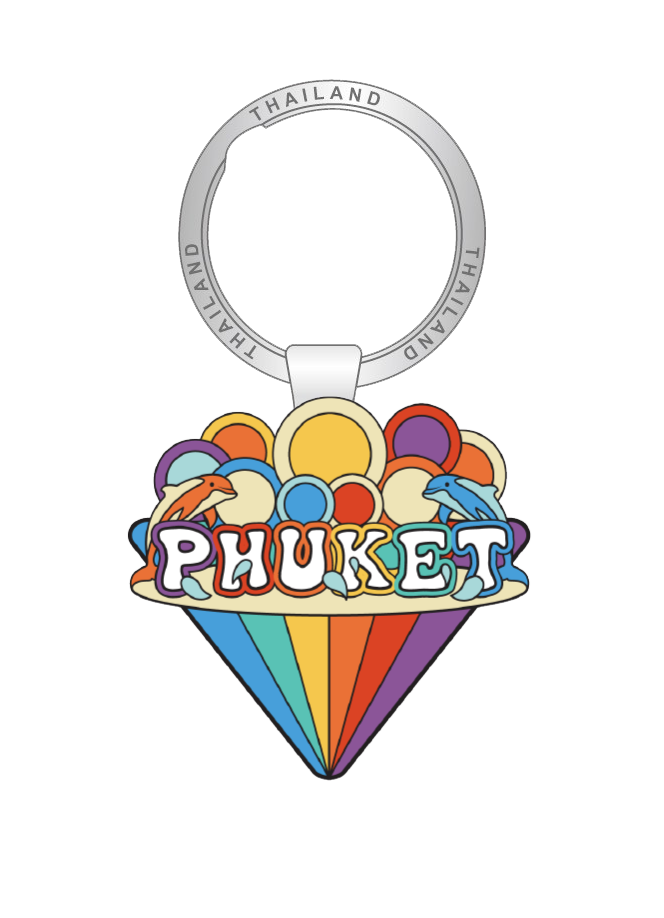 Phuket Solid Keychain Whimsical Phuket Sign in Patong Beach
