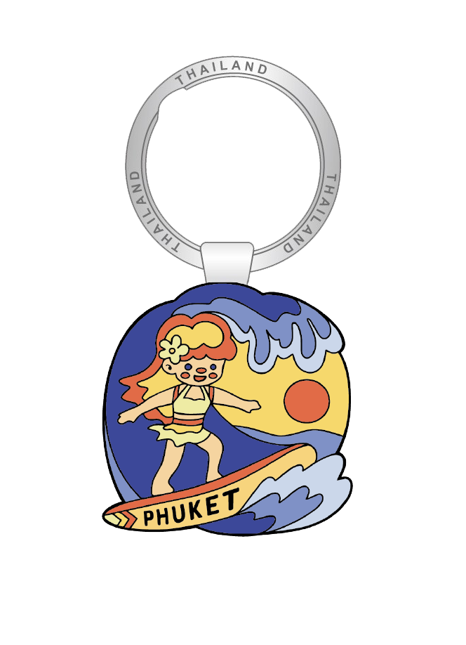 Phuket Solid Keychain Whimsical surfboard