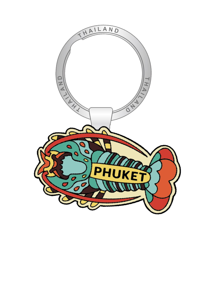 Phuket Solid Keychain Whimsical Phuket Lobster
