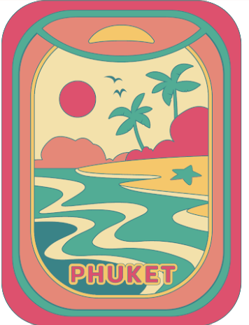 Phuket PVC Tag bag Retro window sea view