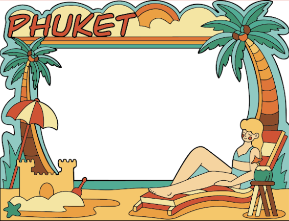 Phuket Solid Picture Frame sunbathing