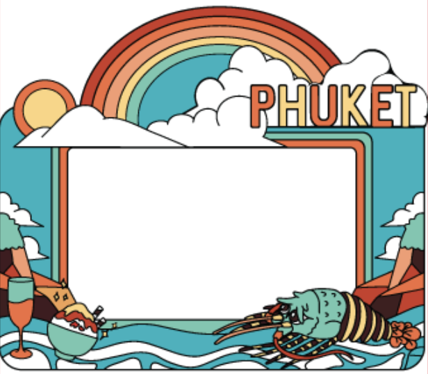 Phuket Magnet PVC Picture Frame Lobster and ice