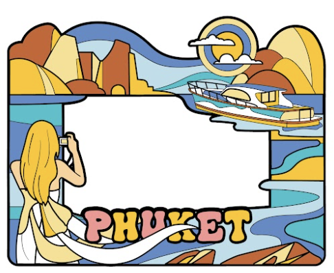 Phuket Magnet PVC Picture Frame dressing and boat