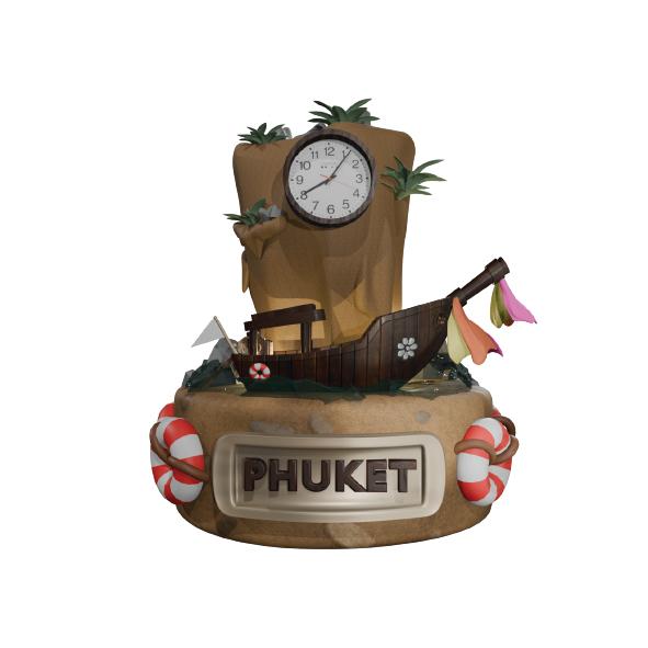 Phuket  Resin Mockup Whimsical Island and boat