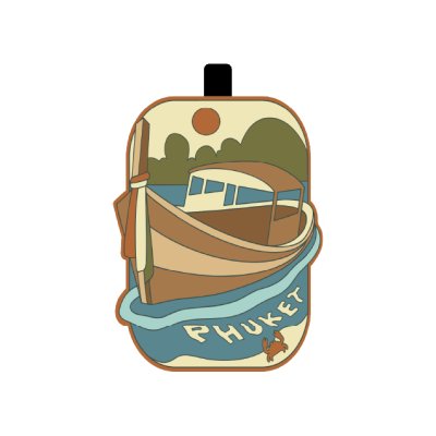 Phuket PVC Tag Bag Phuket Long Tail Boat